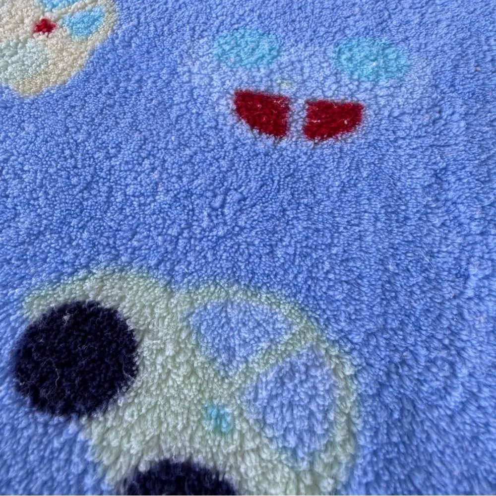 Y2K Koala Baby Plush Fleece Car Blanket Babies R US Blue Red Yellow 29x40 GUC